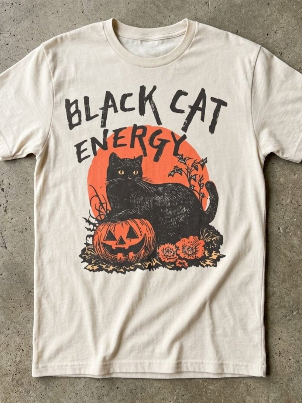 Black Cat Energy Shirt, Funny Halloween Tshirt, Spooky Season Graphic Tee
